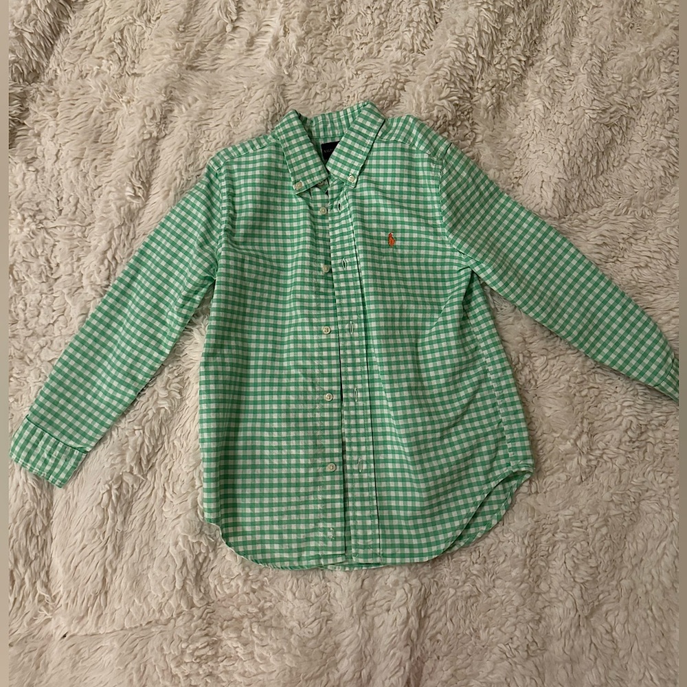 Ralph Lauren Green Polo Button Down Size 6